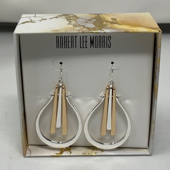 Robert Lee Morris Jewelry - NIB Robert Lee Morris 2 tone textured dangle earrings